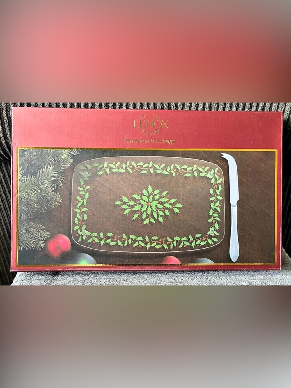 New Lenox Holiday Cheese Board with Knife Floral Cheese Board Christmas